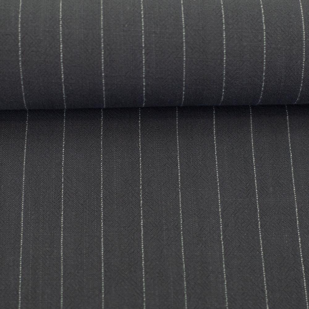 Lina-viskoosisegu kangas triipudega, tumehall