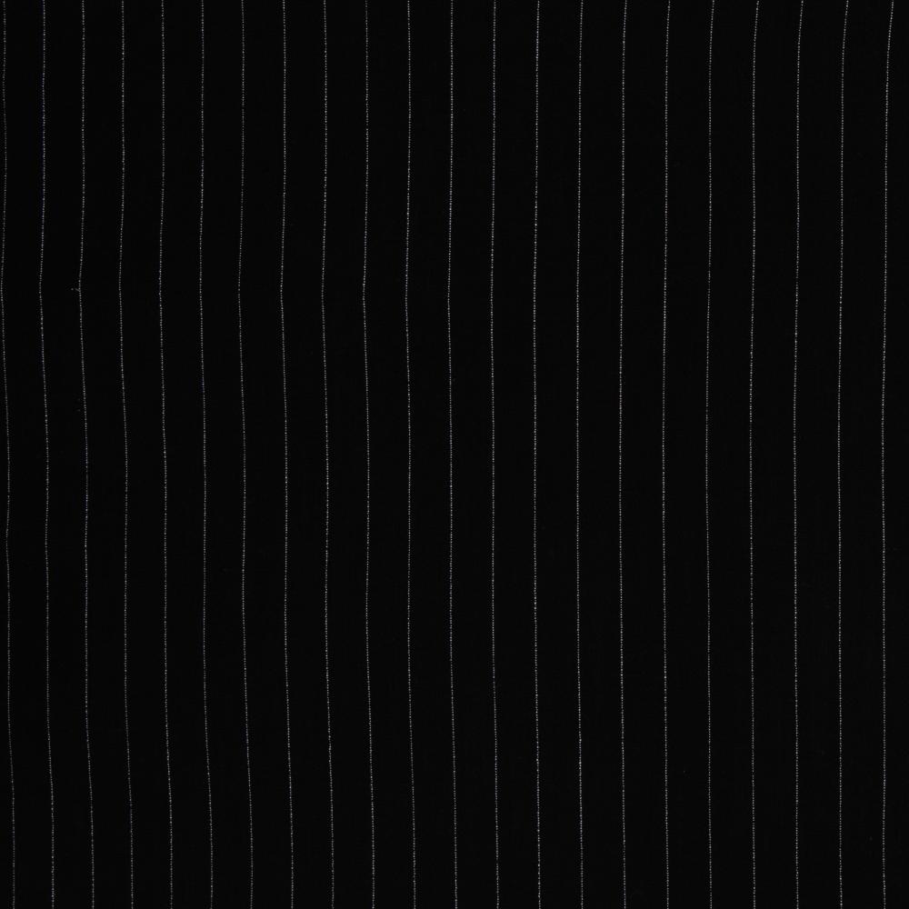 Lina-viskoosisegu kangas triipudega, must - Image 2