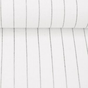 Lina-viskoosisegu kangas triipudega, valge