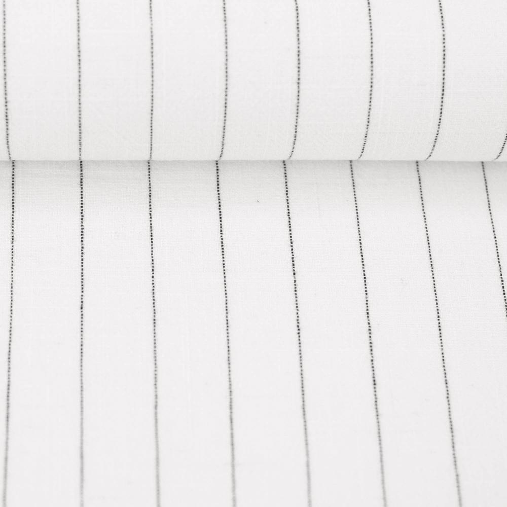 Lina-viskoosisegu kangas triipudega, valge