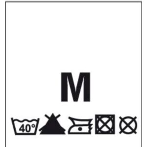 Õmmeldav suurusesilt hooldusjuhistega, 200 tk, suurus M