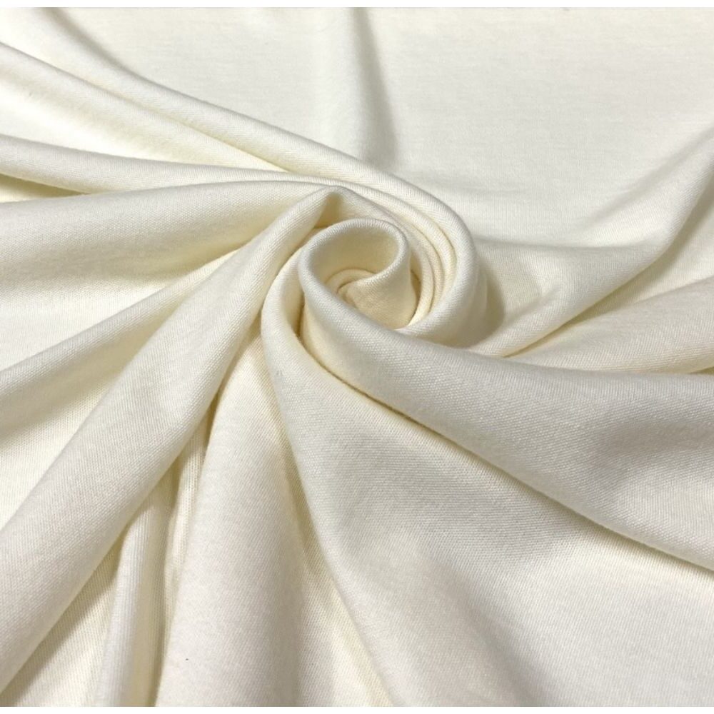 Meriino interlock - 250 g/m², loodusvalge