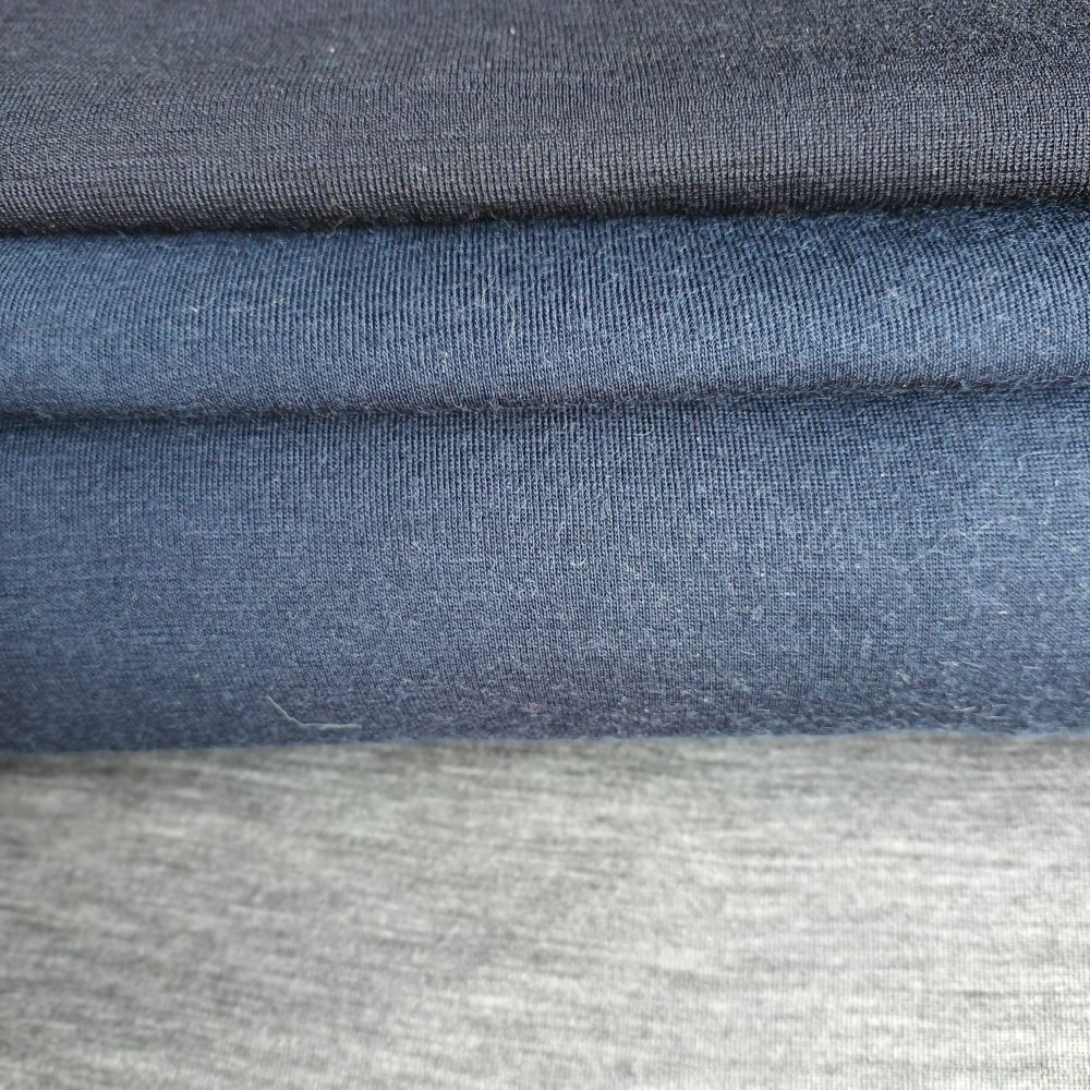 Meriino interlock, 180 gr, tumesinine, torus - Image 2