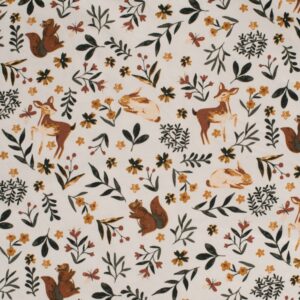 Trikotaaž - kitsed, jänesed, oravad ja lilled, loodusvalge