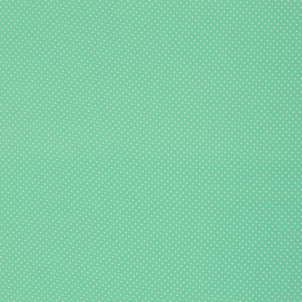 Puuvillapopliin, valgete täppidega, mündiroheline