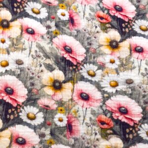 Musliin - põllulilled hallil