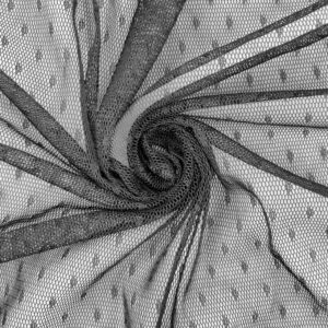 Tüll - täppidega, must