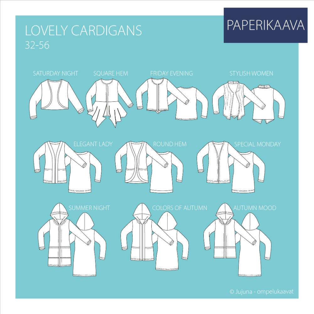 Paberlõige - naiste kardiganid, suurus 32-56