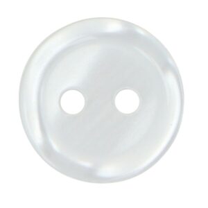 Valge, kahe auguga plastiknööp, 12 mm