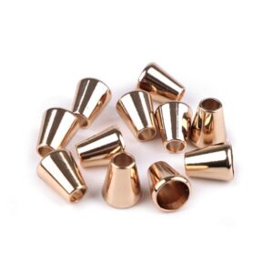 Nööri otsik, metallist, kelluke, kuldne, nöörile 5,5 mm