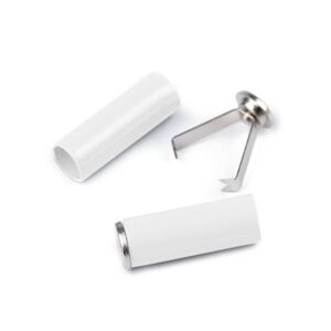 Nööri otsik, metallist, 5 mm nöörile, valge