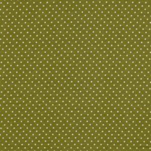 Puuvillapopliin, valgete täppidega, oliiviroheline