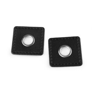 Kunstnahast aplikatsioon, nelinurkne, must, 10 mm avaga