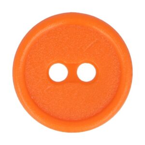 Kahe auguga plastiknööp, 15 mm, oranž