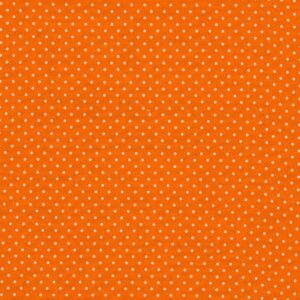 Puuvillapopliin, valgete täppidega, oranž