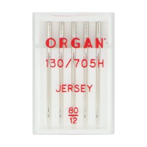 Õmblusmasina nõelad ORGAN - JERSEY; 130/705H; 80; 5 tk