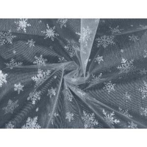 Organza - helesinine hõbedaste lumehelvestega