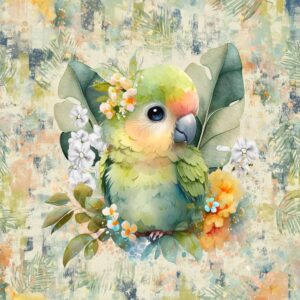 Dressikangast paneel, 40x50 cm, papagoi