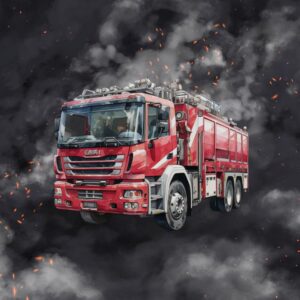 Dressikangast paneel, 40x50 cm, tuletõrjeauto