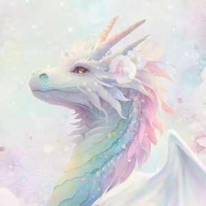 Dressikangast paneel, 40x50 cm, kristalldraakon lilledega