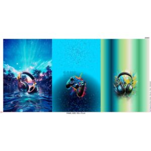 Trikotaažpaneelid 3tk - muusikaga, 75x150 cm