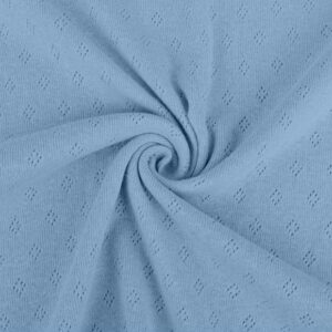 Pointelle puuvillatrikotaaž, hele teksasinine, 0,95 m