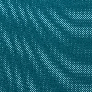 Puuvillapopliin, valgete täppidega, petrol