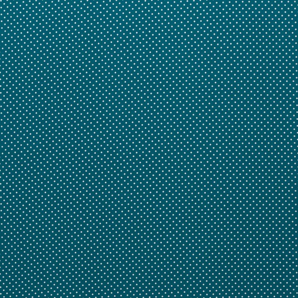 Puuvillapopliin, valgete täppidega, petrol