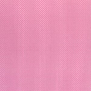 Puuvillapopliin, valgete täppidega, roosa