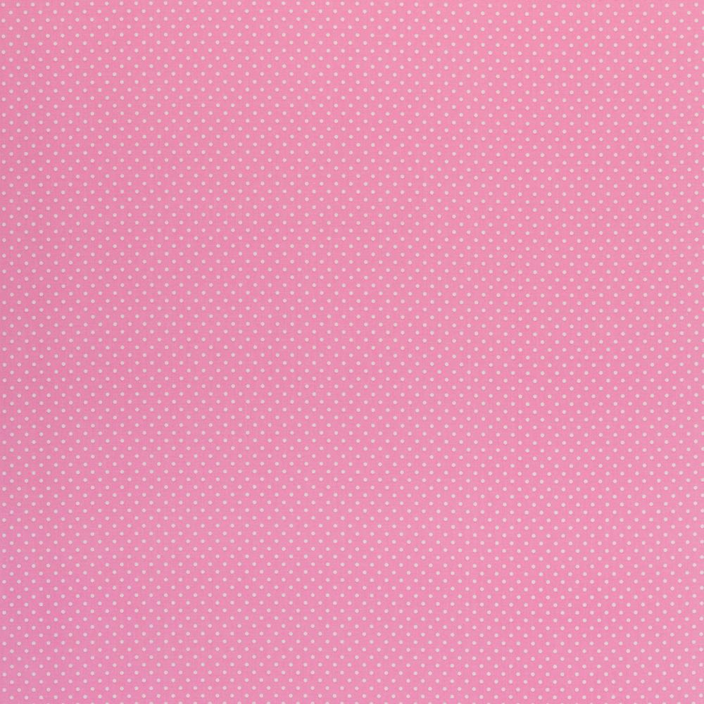 Puuvillapopliin, valgete täppidega, roosa