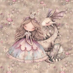 Dressikangast paneel, 40x50 cm, printsess lohega