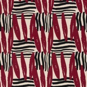Trikotaaž - punased ja mustad triibud beežil