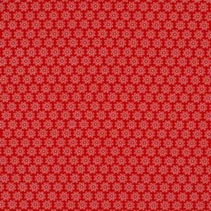 Trikotaaž – väiksed lilled, punane