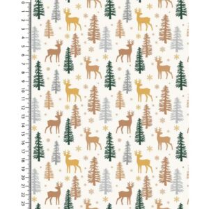 Puuvillapopliin, fooliumtrükiga, kitsed, valge