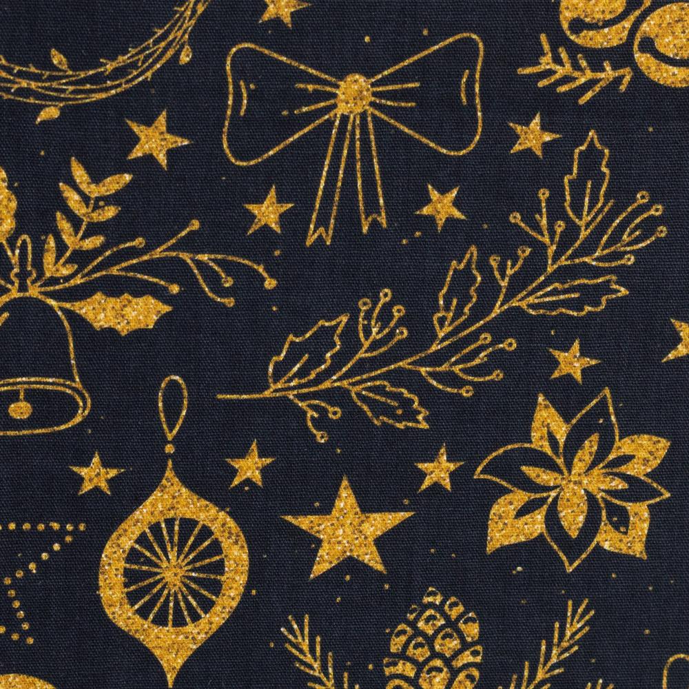 Puuvillapopliin, kuldsed ehted mustal - Image 2