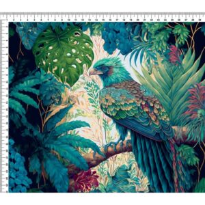 Trikotaaž - rohelised troopikalinnud (180 cm)