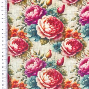 Linane kangas viskoosiga, Vintage roosid