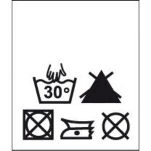 Õmmeldav hooldusjuhend, 200 tk, 30 kraadi, käsipesu