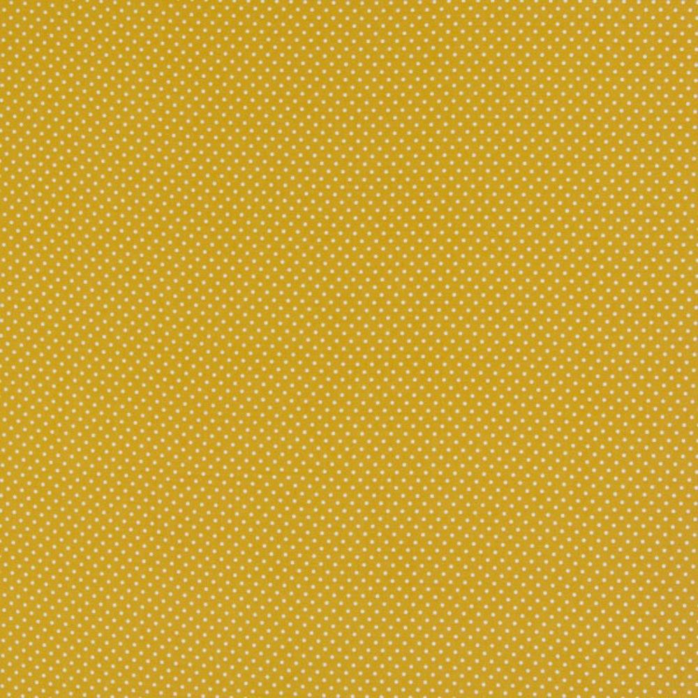 Puuvillapopliin, valgete täppidega, sinepikollane