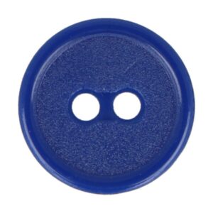 Kahe auguga plastiknööp, 15 mm, tumesinine