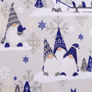 Puuvillane siniste päkapikkudega kangas, 1,4 m