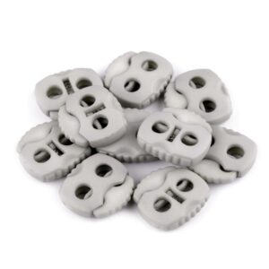 Stopper, kahe auguga, 20x20 mm - helehall