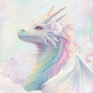 Dressikangast paneel, 55x73 cm, kristalldraakon lilledega