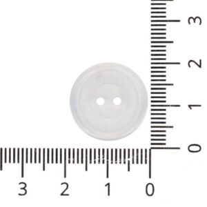 Läbipaistev, kahe auguga plastiknööp, 19 mm