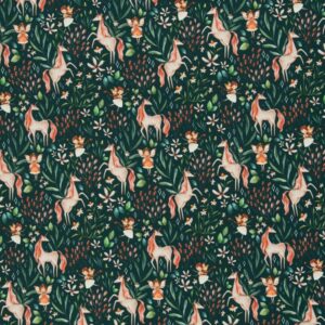 Trikotaaž - haldjad ja ükssarvikud tumeroheline