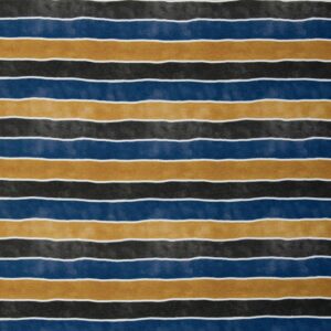 Trikotaaž - sinise-kollase-hallitriibuline