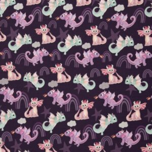 Trikotaaž - lillad draakonid