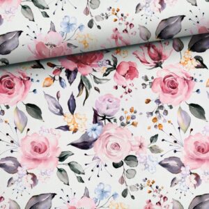 Trikotaaž - roosad roosid