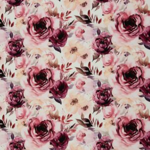 Trikotaaž - suured bordoopunased lilled