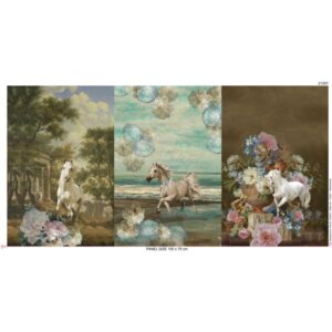 Trikotaažpaneelid 3tk - hobused, 75x150 cm